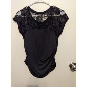 paper tee black lace maternity shirt